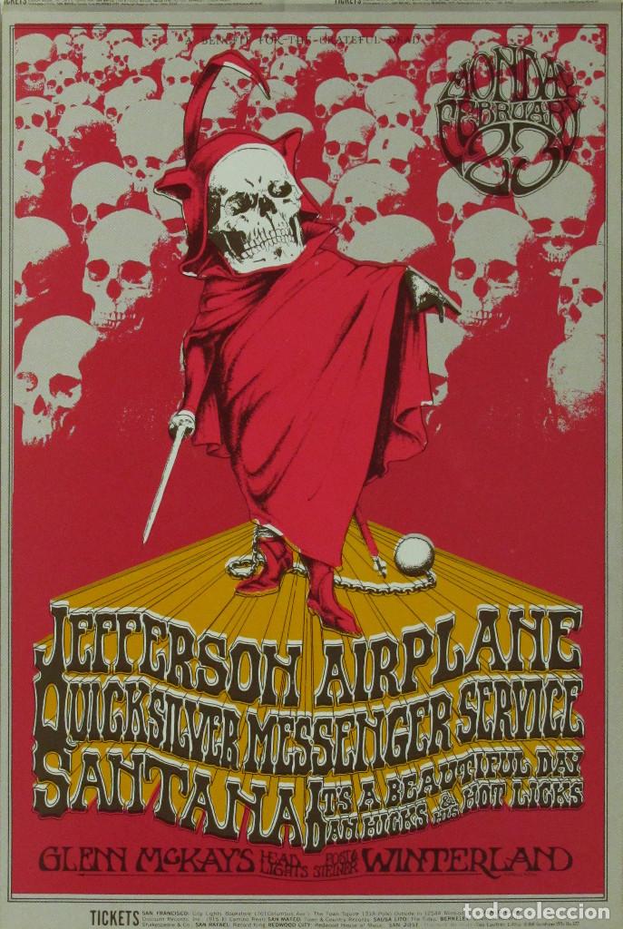 Coleccionismo de carteles: Santana, Jefferson Airplane & Quicksilver Winterland on Monday, February 70 - CARTEL CONCIERTO 30X40
