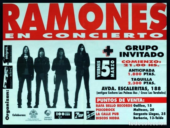 Coleccionismo de carteles: ramones - concert at Escaleritas in Gran Canaria, Spain, on March 5, 1993 / cartel concierto 30x40