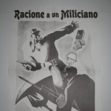 Coleccionismo de carteles: CARTEL PÓSTER FACSÍMIL GUERRE ET RÉVOLUTION EN ESPAGNE PARÍS 1975. RACIONE A UN MILICIANO