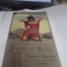 Coleccionismo de carteles: ALMERIA.- FERIA Y FIESTAS DE LA VIRGEN DEL MAR .. AÑO 1916 -AUTOR =ANGEL DE LA FUENTE. Lote 352515049