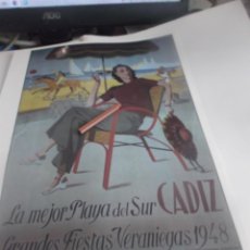 Coleccionismo de carteles: CÁDIZ.- FIESTAS DE VERANO. AÑO 1948 -AUTOR = NO. Lote 352559909