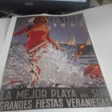 Coleccionismo de carteles: CÁDIZ.- FIESTAS DE VERANO. AÑO 1951 -AUTOR = B.DE HOYOS. Lote 352560214