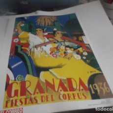 Coleccionismo de carteles: GRANADA.- FIESTAS DEL CORPUS CHRISTI . AÑO 1936 -AUTOR = A.MERINO. Lote 352589424