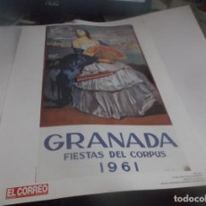 Coleccionismo de carteles: GRANADA.- FIESTAS DEL CORPUS CHRISTI . AÑO 1961 -AUTOR = JOSE CARAZO MARTINEZ. Lote 352590009