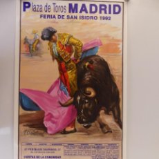 Collezionismo di affissi: CARTEL DE TOROS -REPRODUCCION- PLAZA DE TOROS DE MADRID FERIA DE SAN ISIDRO AÑO 1992. Lote 359718145