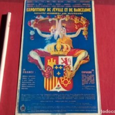 Collectionnisme d'affiches	: CARTEL EXPOSICION DE SEVILLA Y BARCELONA , ANTIGUO REPRODUCCION , MUY BONITO PARA ENMARCAR. Lote 374496659