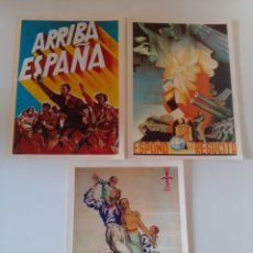 Coleccionismo de carteles: 3 CARTELES DE LA GUERRA CIVIL ESPAÑOLA. BANDO NACIONAL (DOCUMENTOS INTERVIU).. Lote 384155749