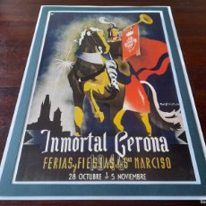 Coleccionismo de carteles: LITOGRAFÍA CARTEL 1946 SANT NARCIS GIRONA “ INMORTAL GERONA FERIAS Y FIESTAS DE SAN NARCISO”