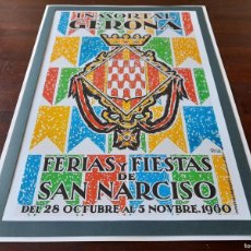 Coleccionismo de carteles: LITOGRAFÍA CARTEL 1960 SANT NARCIS GIRONA “INMORTAL GERONA FERIAS Y FIESTAS DE SAN NARCISO ”