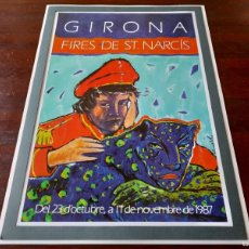 Coleccionismo de carteles: LITOGRAFÍA CARTEL 1987 FIRES DE SANT NARCIS GIRONA” PREENMARCADA CON PASPARTU 43X31