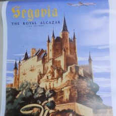 Coleccionismo de carteles: CARTEL SEGOVIA ALCAZAR FLY IBERIA AIRLINES SPAIN [1950] COLECCION CARLOS VELASCO 50X70 REPRODUCCIÓN