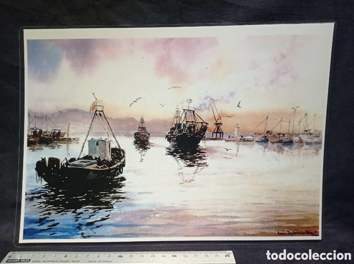 Coleccionismo de carteles: FOTOCOPIA PLASTIFICADA BARCOS EN EL PUERTO - Foto 1