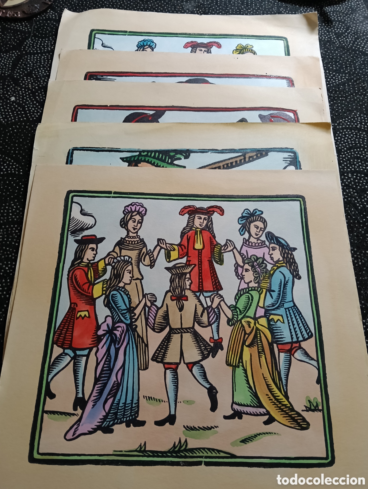 Poster collecting	: Lote de 5 reproducciones de laminas medievales, gr&aacute;ficas EL TINELL Barcelona