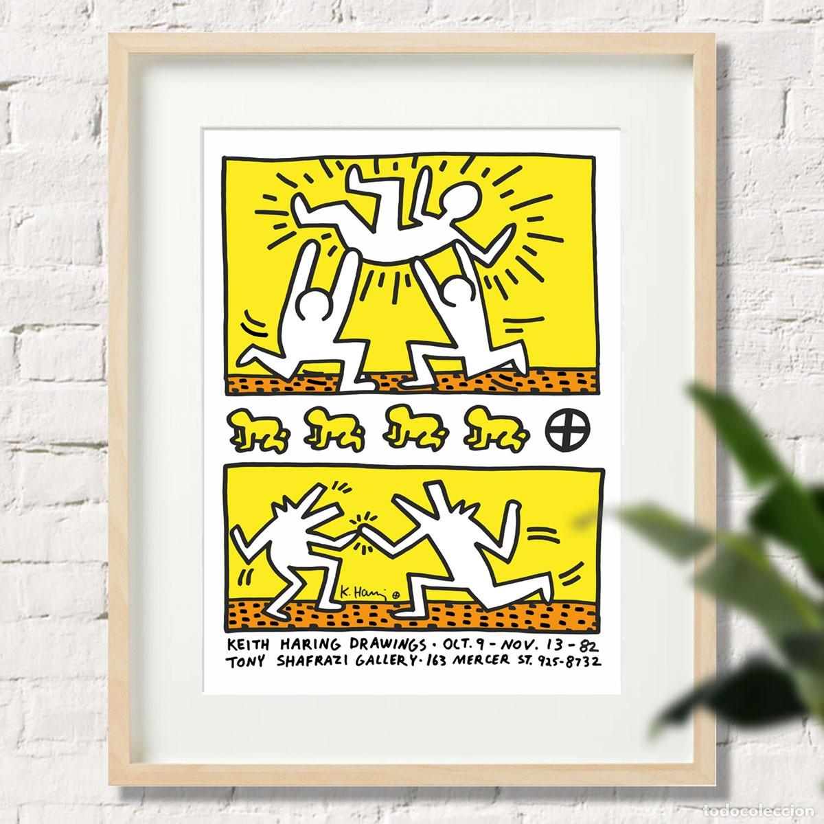 Collectionnisme d'affiches	: KEITH HARING CARTEL EXPOSICI&Oacute;N GALER&Iacute;A TONY SHAFRAZI 1982. 45x32