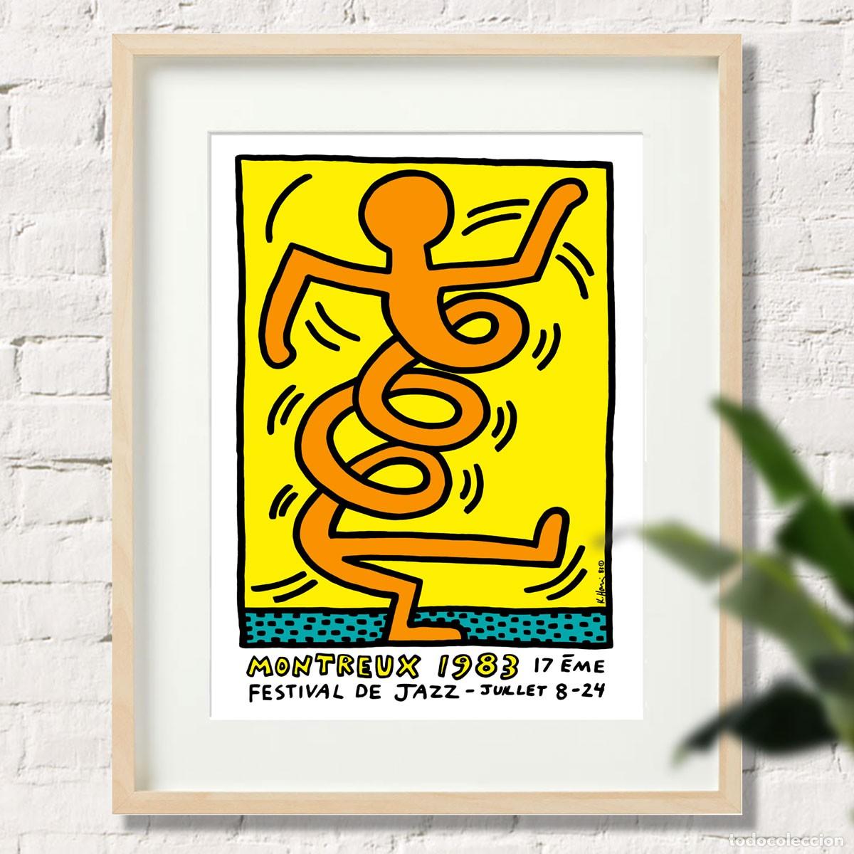 Collectionnisme d'affiches	: KEITH HARING CARTEL FESTIVAL DE JAZZ DE MONTREUX 1983. 45x32