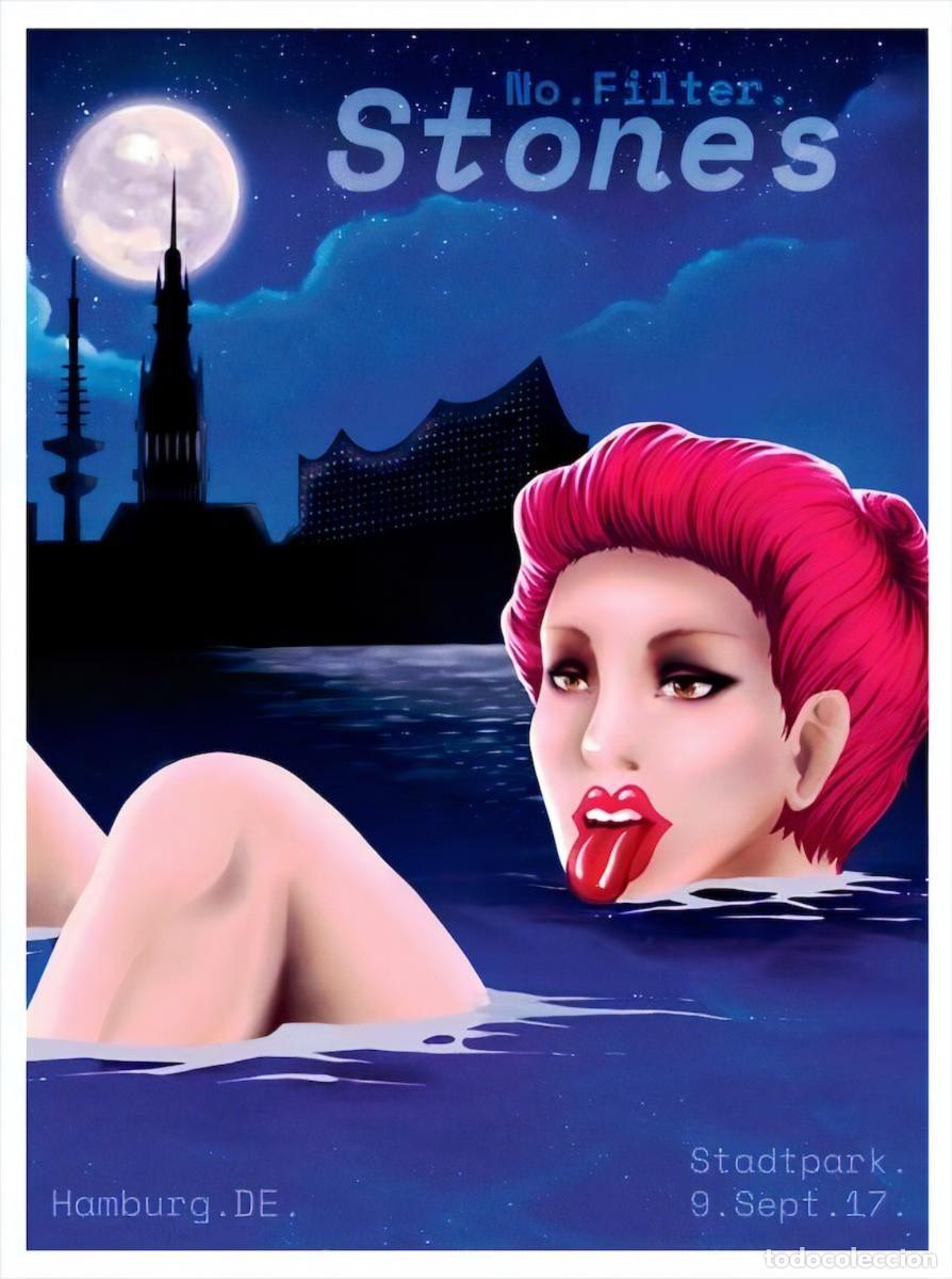 Poster collecting	: the rolling stones - No Filter Tour 2017 en Hamburgo !! CARTEL CONCIERTO 30X40 !!