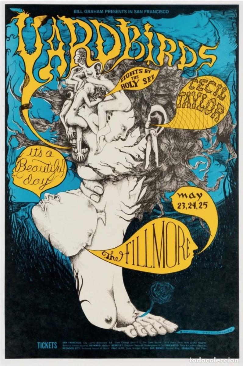Poster collecting	: The Yardbirds - 1968 del Auditorio Fillmore de San Francisco - cartel concierto 30x40