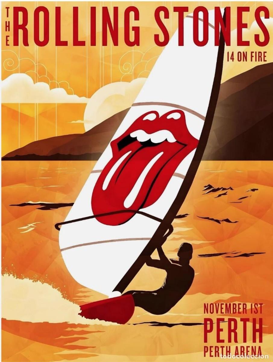 Poster collecting	: the rolling stones - tour 14 On Fire de los Rolling Stones en el Perth !! CARTEL CONCIERTO 30X40 !!