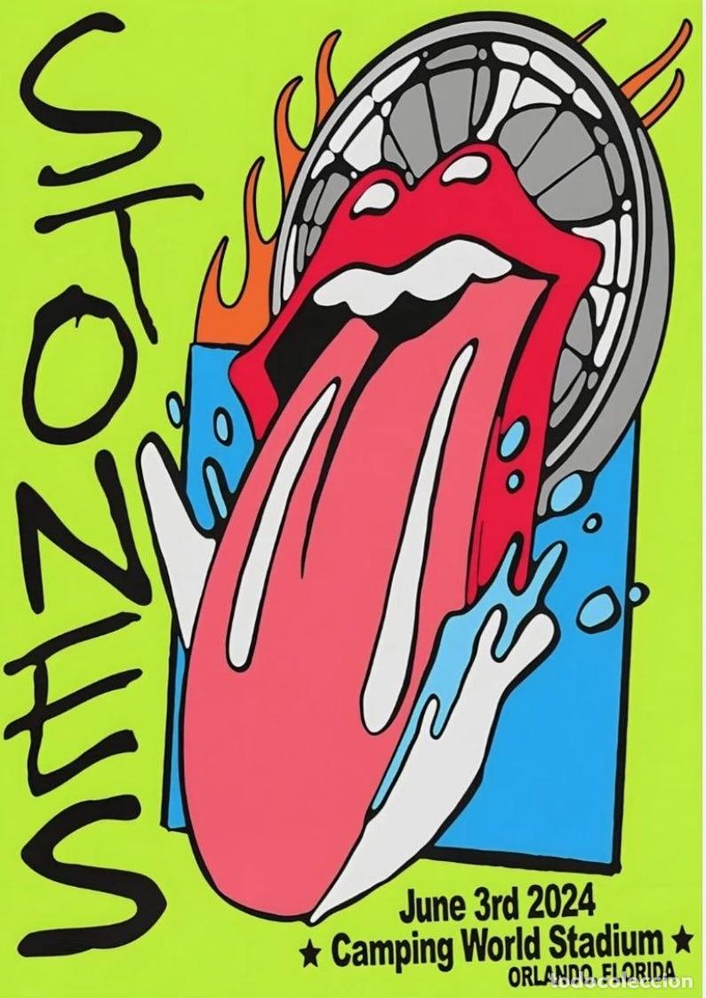 Poster collecting	: the rolling stones - 3 de junio en el Camping World Stadium de Florida !! CARTEL CONCIERTO 30X40 !!