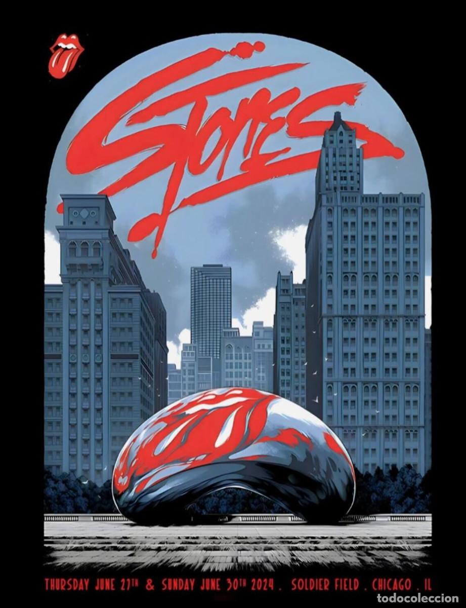 Poster collecting	: the rolling stones - Hackney Diamonds y Chicago, 27 y 30 de junio !! CARTEL CONCIERTO 30X40 !!