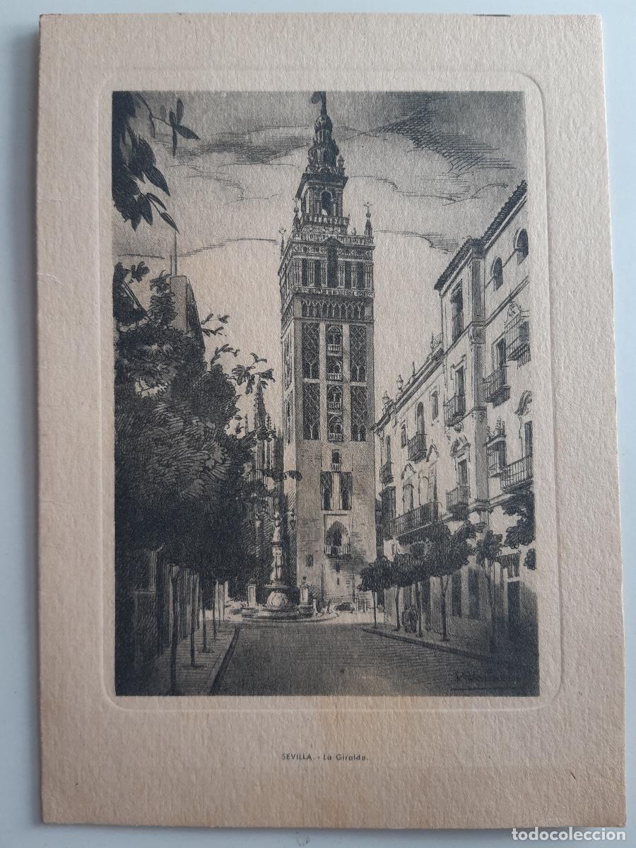 Coleccionismo de carteles: PUBLICIDAD GIMENEZ Y CIA POSTAL SEVILLA LA GIRALDA RUBI SERIE 1090 MODELO 59 MONTE CARMELO 1970