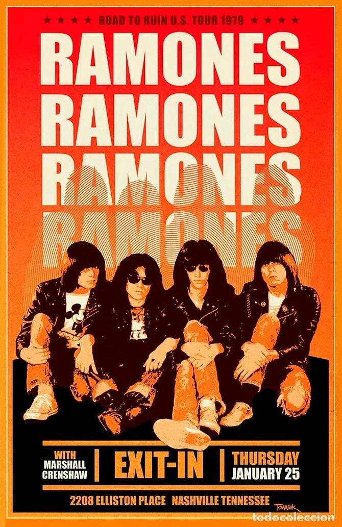 Coleccionismo de carteles: RAMONES - Nashville 1979 Tour - cartel concierto 30x40