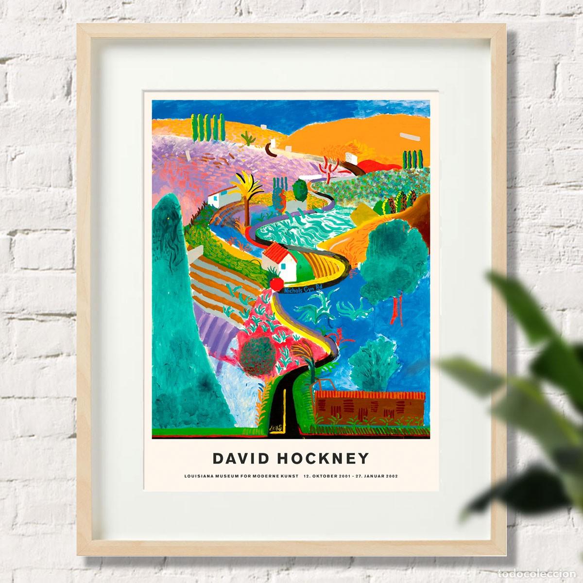 Coleccionismo de carteles: DAVID HOCKNEY. CARTEL RETROSPECTIVA LOUISIANA 2001. 45X32cm
