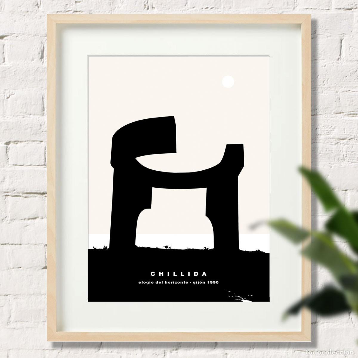 Coleccionismo de carteles: EDUARDO CHILLIDA. ELOGIO DEL HORIZONTE. GIJ&Oacute;N 1990. 45x32