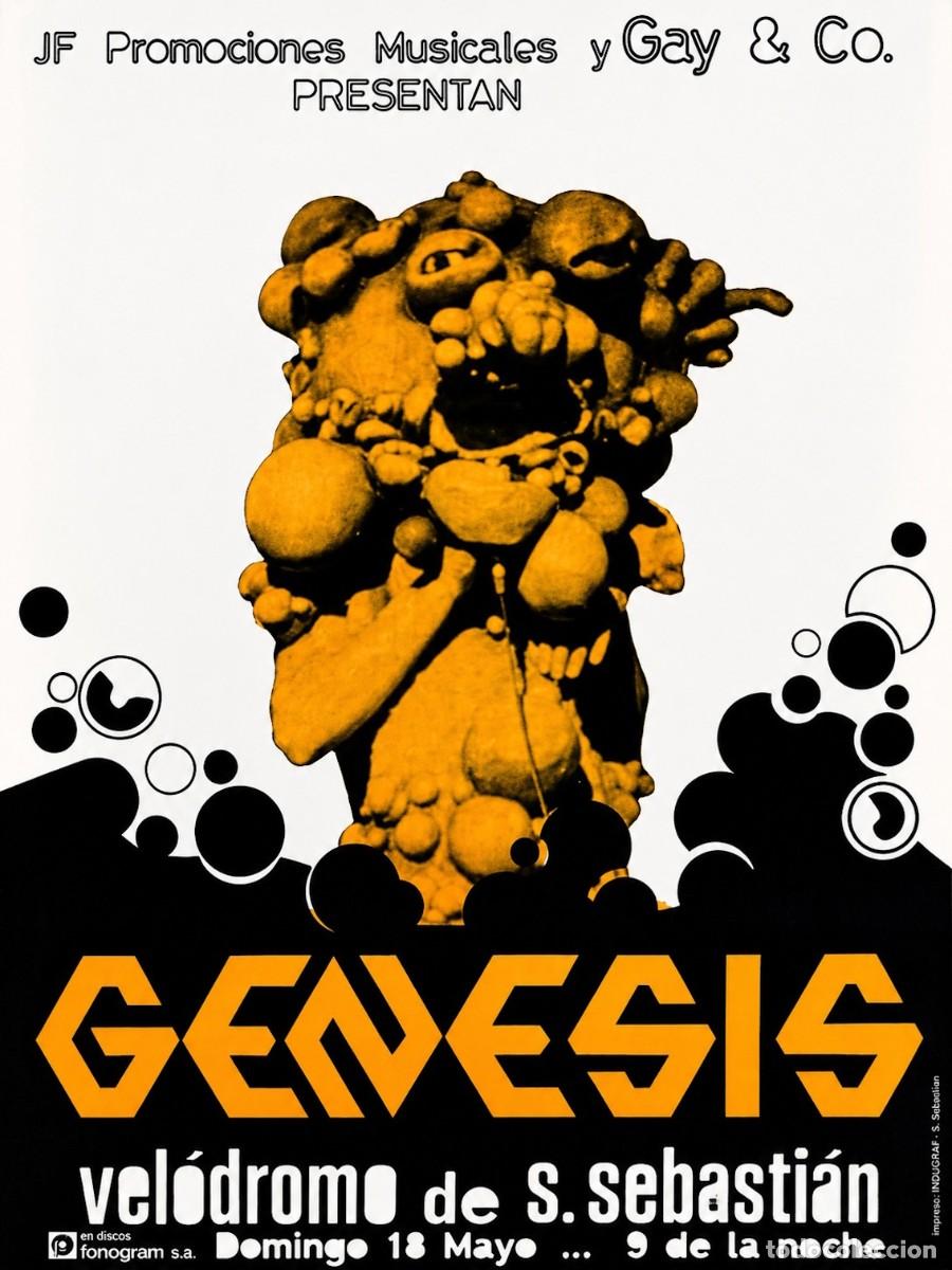 Coleccionismo de carteles: genesis - velodromo san sebastian Spain 18th May 1975 !! cartel concierto 30x40 !!