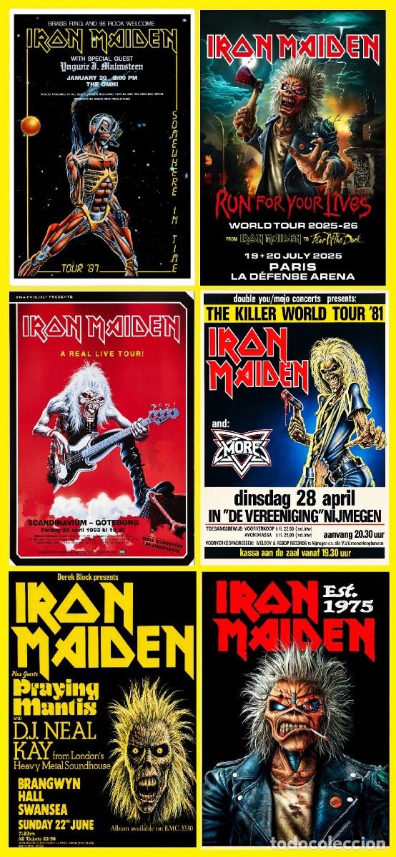 Coleccionismo de carteles: IRON MAIDEN - LIMT OFFER - LIMT OFFER 6 POSTERS VINTAGE CONCERT !! cartel 30x40 !!
