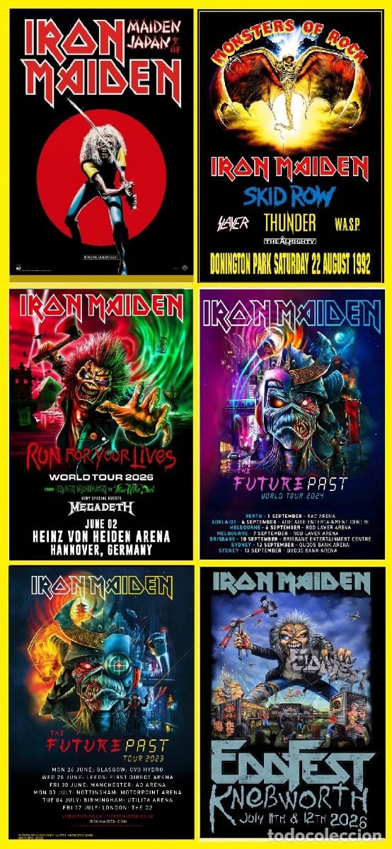 Coleccionismo de carteles: IRON MAIDEN - LIMT OFFER - LIMT OFFER 6 POSTERS VINTAGE CONCERT !! cartel 30x40 !!