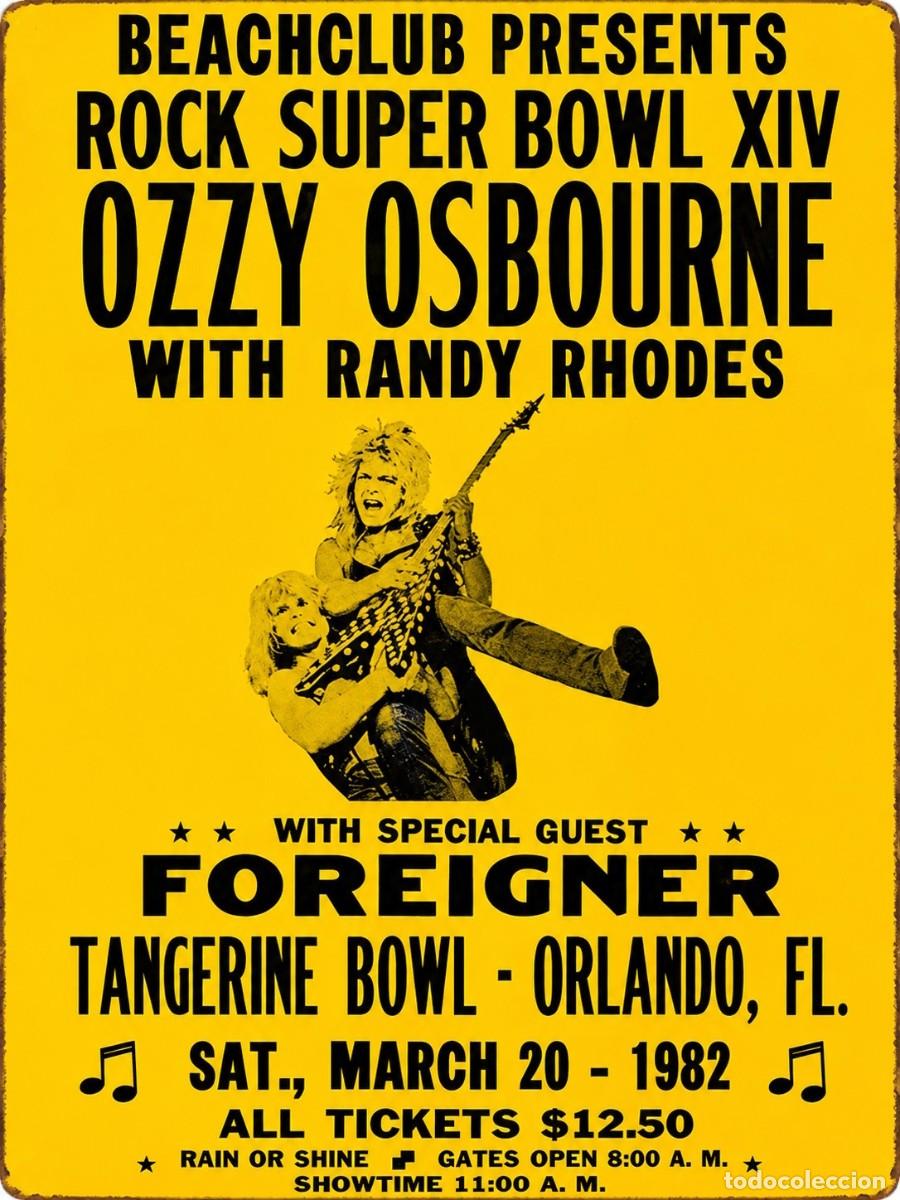 Coleccionismo de carteles: OZZY OSBOURNE + Randy Rhoads, ORLANDO, FLORIDA 03/20/1982 - cartel concierto 30x40 !!