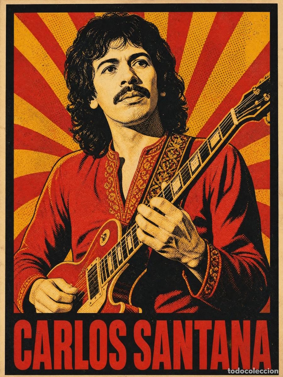Coleccionismo de carteles: CARLOS SANTANA - pop art vintage collection - Poster, 30X40 CM / - NEW