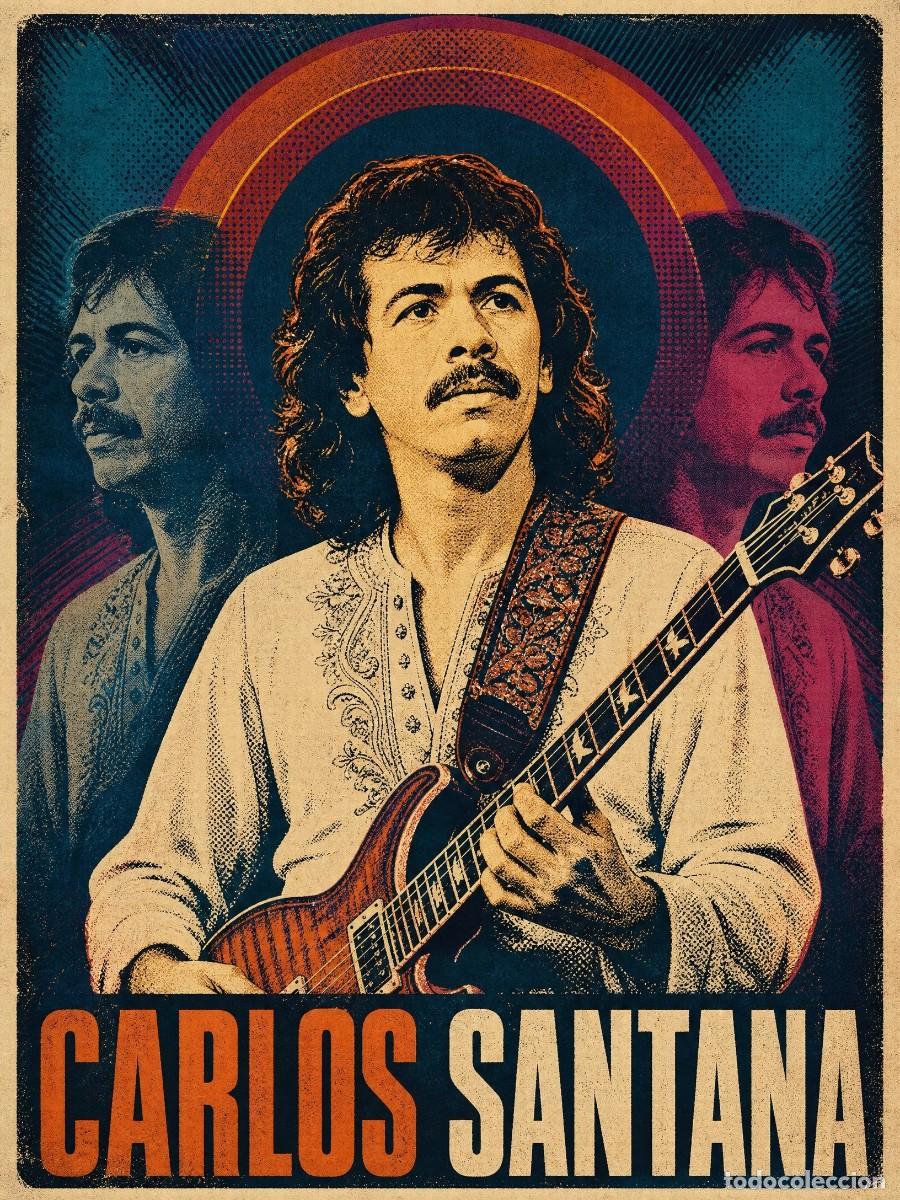 Coleccionismo de carteles: CARLOS SANTANA - pop art vintage collection - Poster, 30X40 CM / - NEW