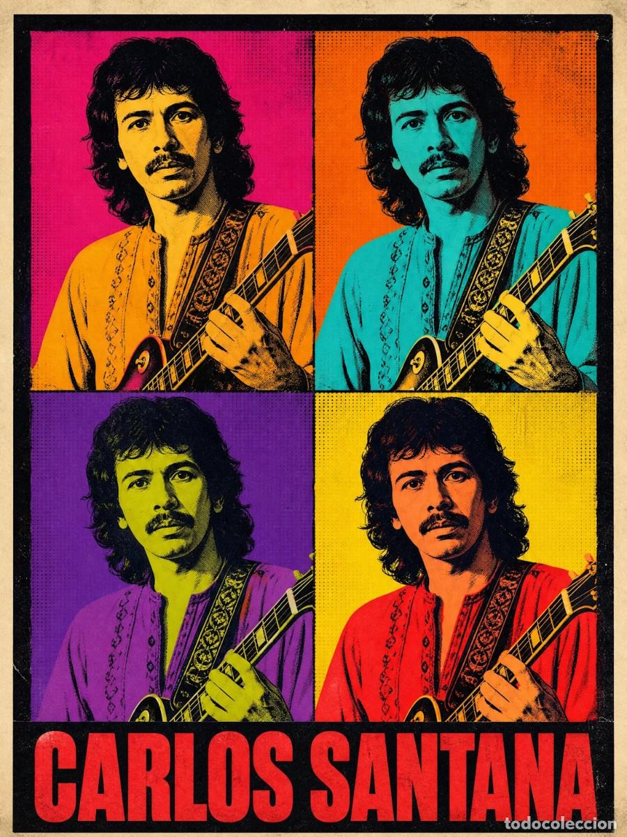 Coleccionismo de carteles: CARLOS SANTANA - pop art vintage collection - Poster, 30X40 CM / - NEW