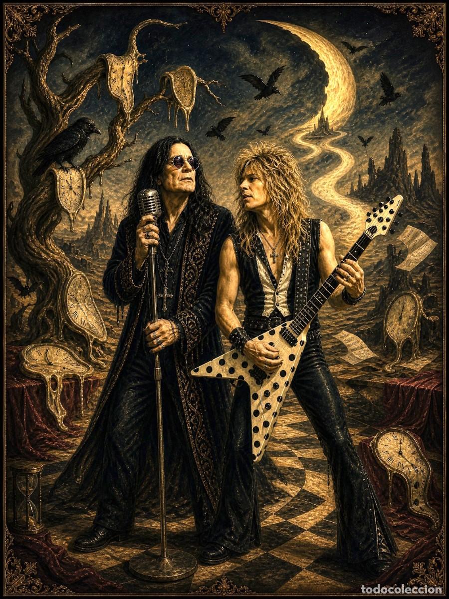 Coleccionismo de carteles: OZZY OSBOURNE + Randy Rhoads - VINTAGE SALVADOR DALI COLLECTION, Poster 30X40 CM