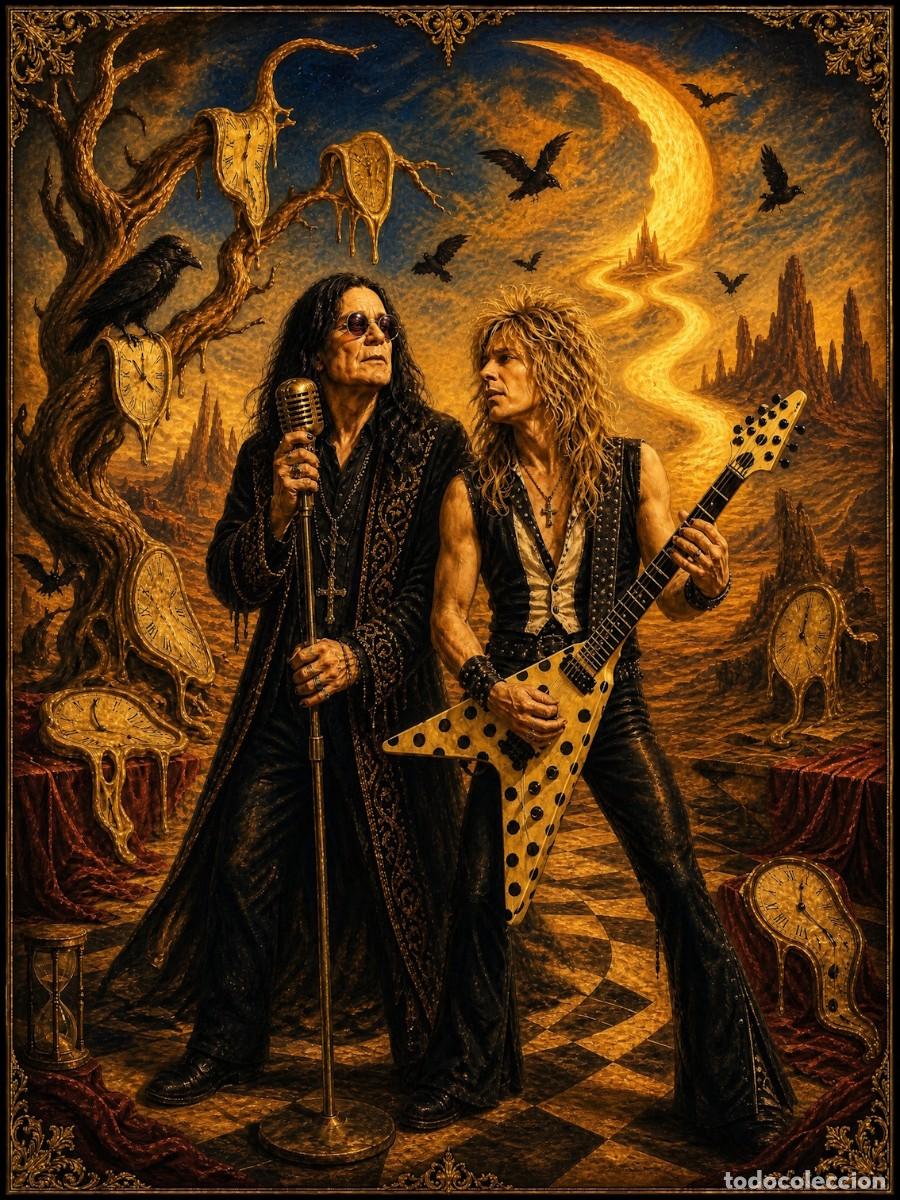 Poster collecting	: OZZY OSBOURNE + Randy Rhoads - VINTAGE SALVADOR DALI COLLECTION, Poster 30X40 CM