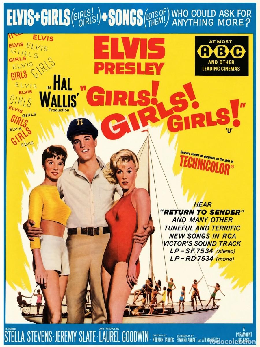 Collezionismo di affissi: elvis presley - Elvis, Girls Girls Girls !! CARTEL CLASSIC CINE 30X40