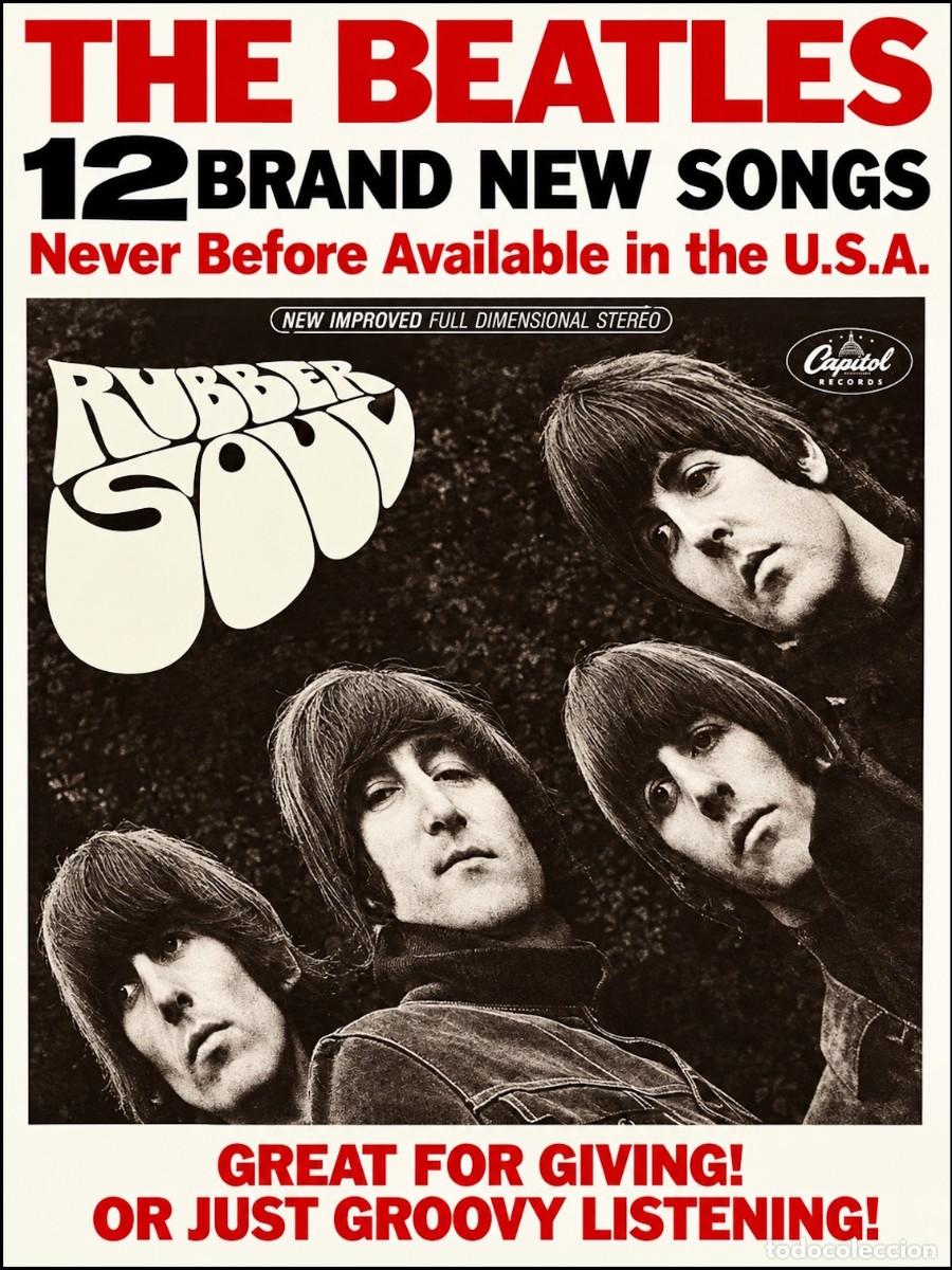 Coleccionismo de carteles: The Beatles - Rubber Soul * Promotional Ad Poster 1965 WINDOW Card !! cartel concierto 30x40 !!