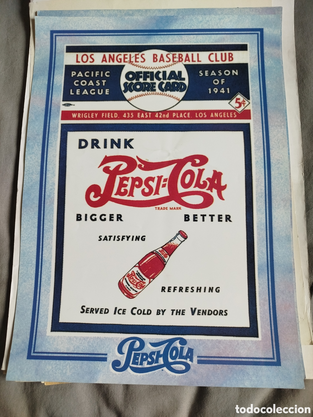 Collezionismo di affissi: Lamina retro Pepsi 30 x 42 cm
