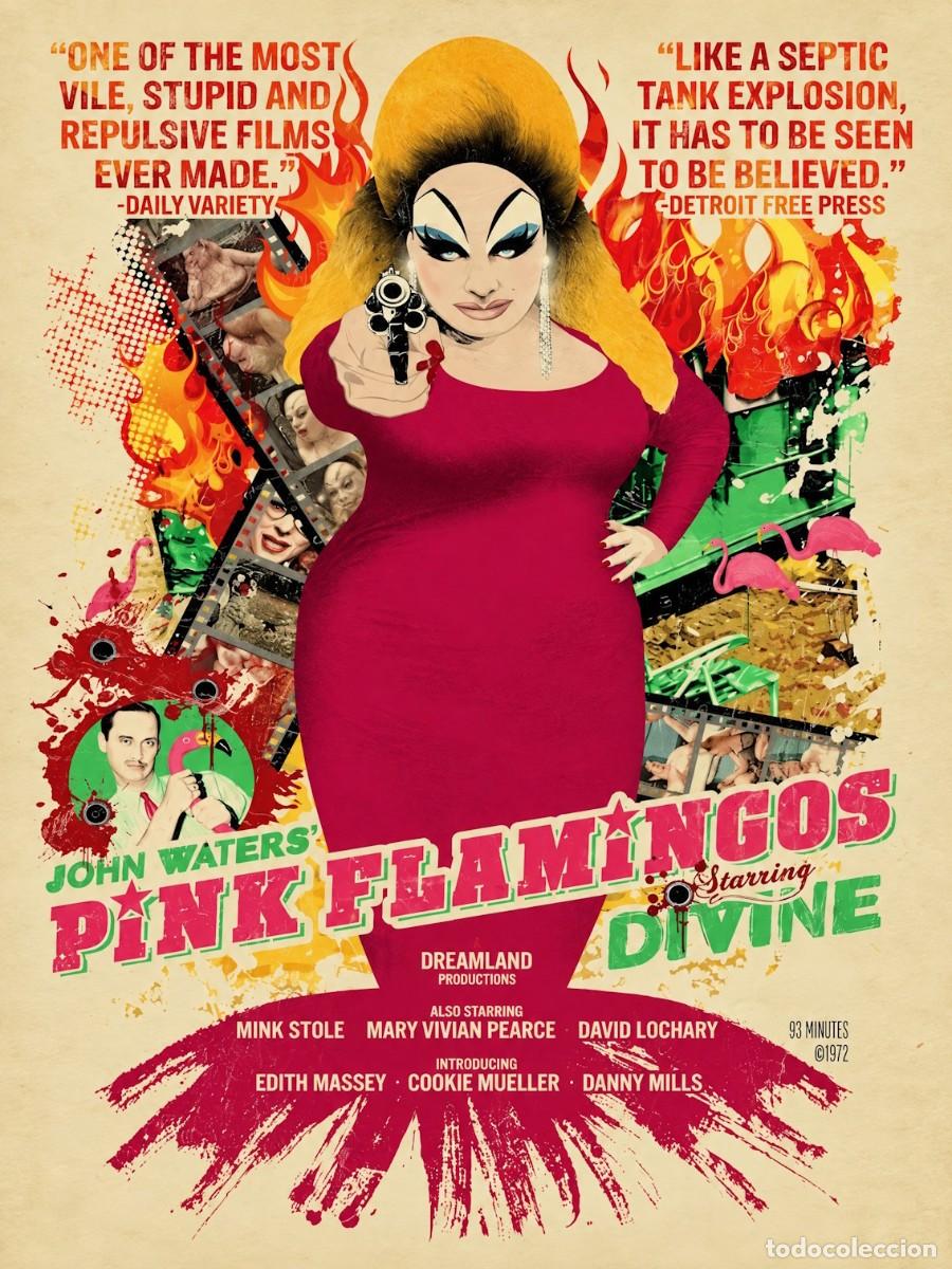 Coleccionismo de carteles: John Waters & divine - Pink Flamingos - CARTEL CLASSIC CINE 30X40