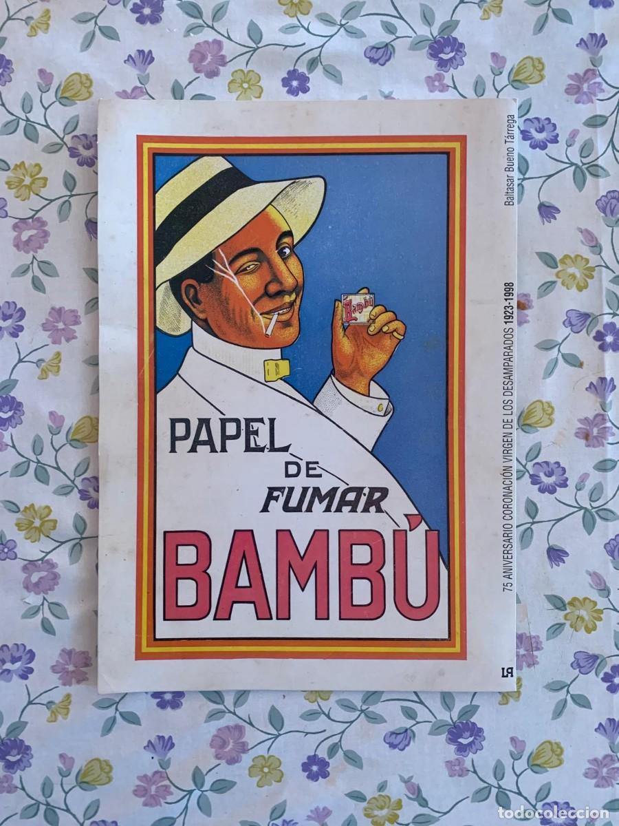 Coleccionismo de carteles: Cartel publicitario papel fumar Bamb&uacute;.