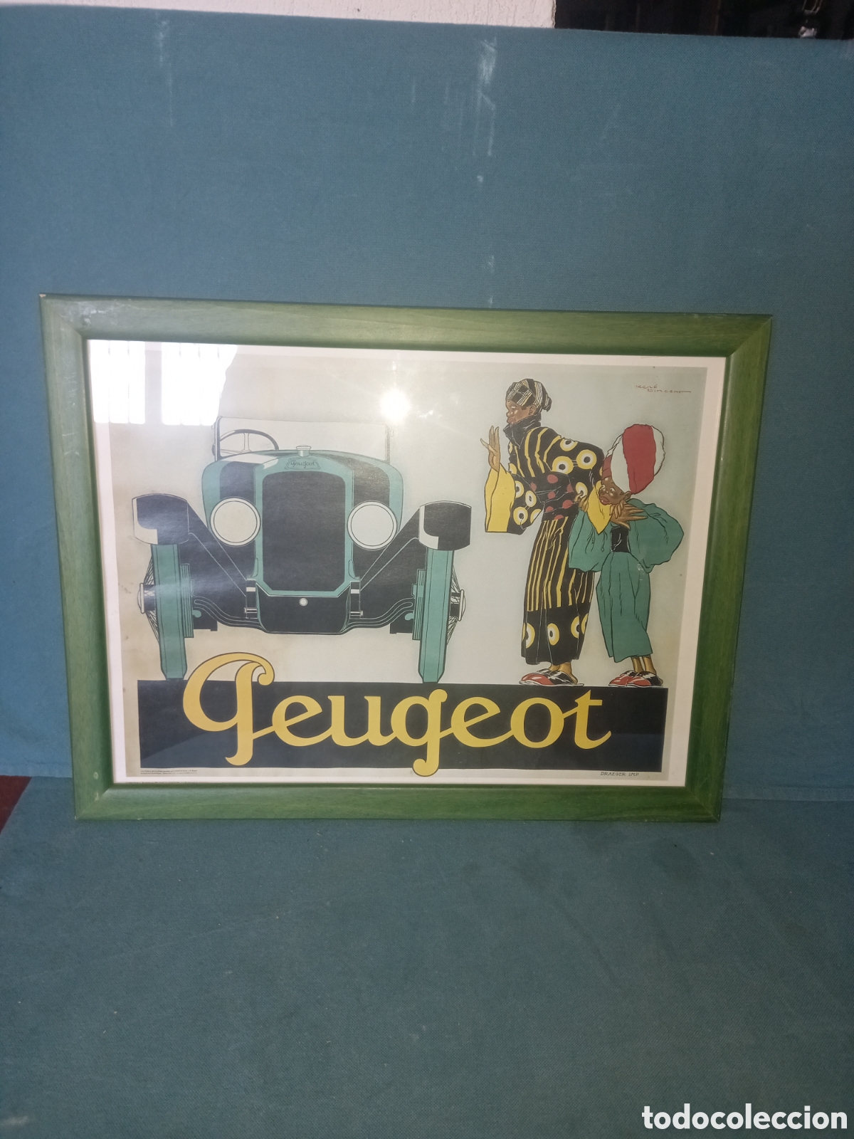 Coleccionismo de carteles: Cartel publicitario de veh&iacute;culos Peugeot. REPRODUCCI&Oacute;N.