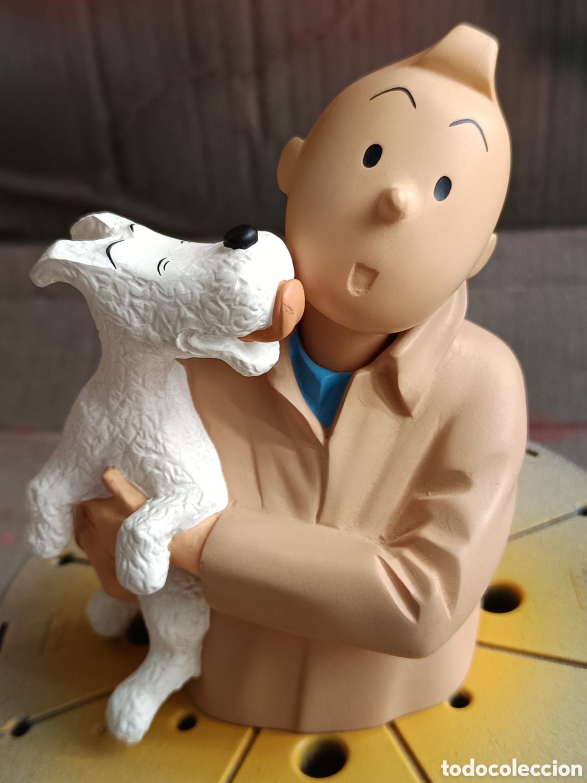 Reproducciones Figuras de Acci&oacute;n: Busto Tintin lamido por Mil&uacute; 13cm (1994)