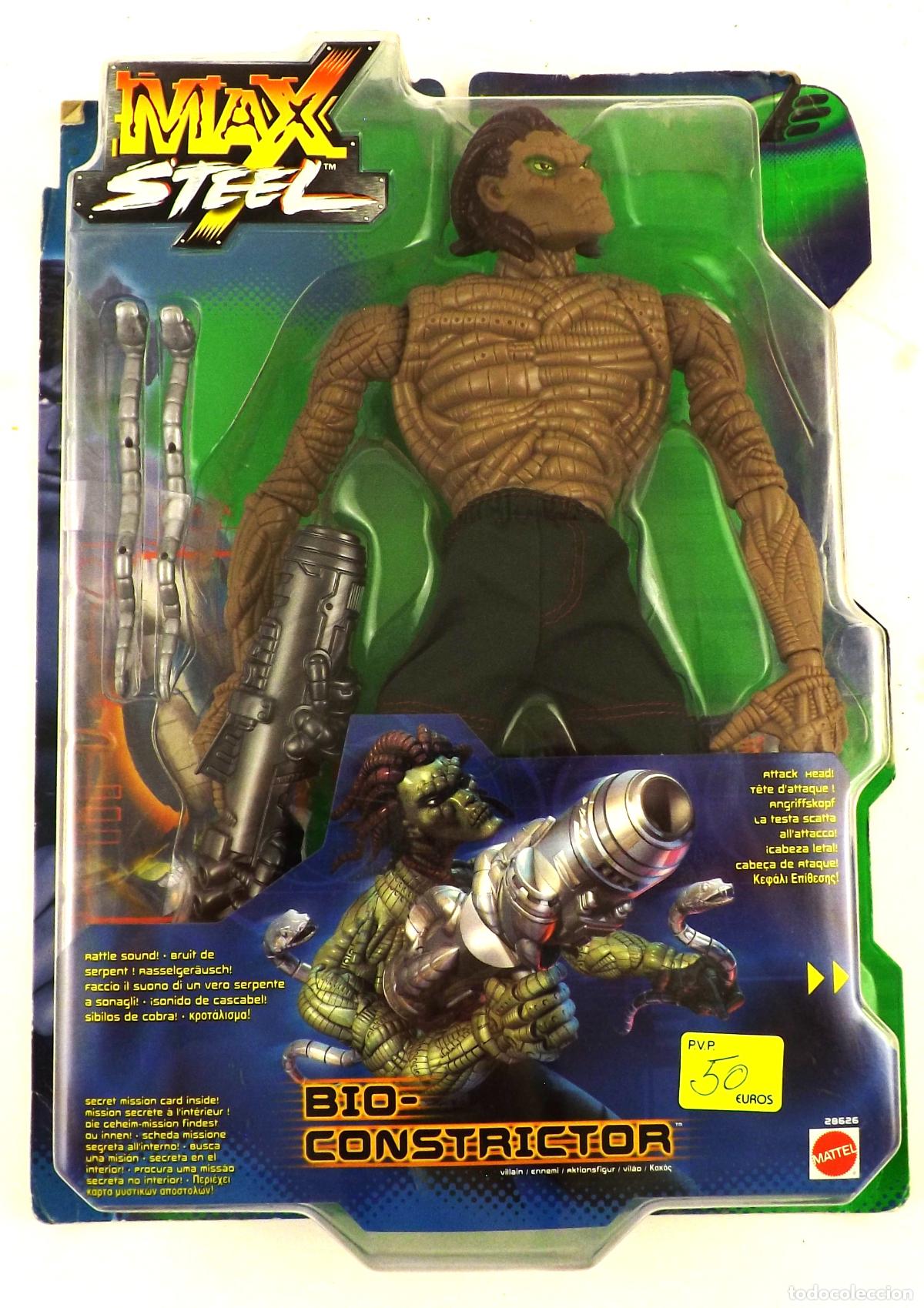 Reproducciones Figuras de Acci&oacute;n: Max Steel Bio-Constrictor de Mattel. Nuevo a estrenar