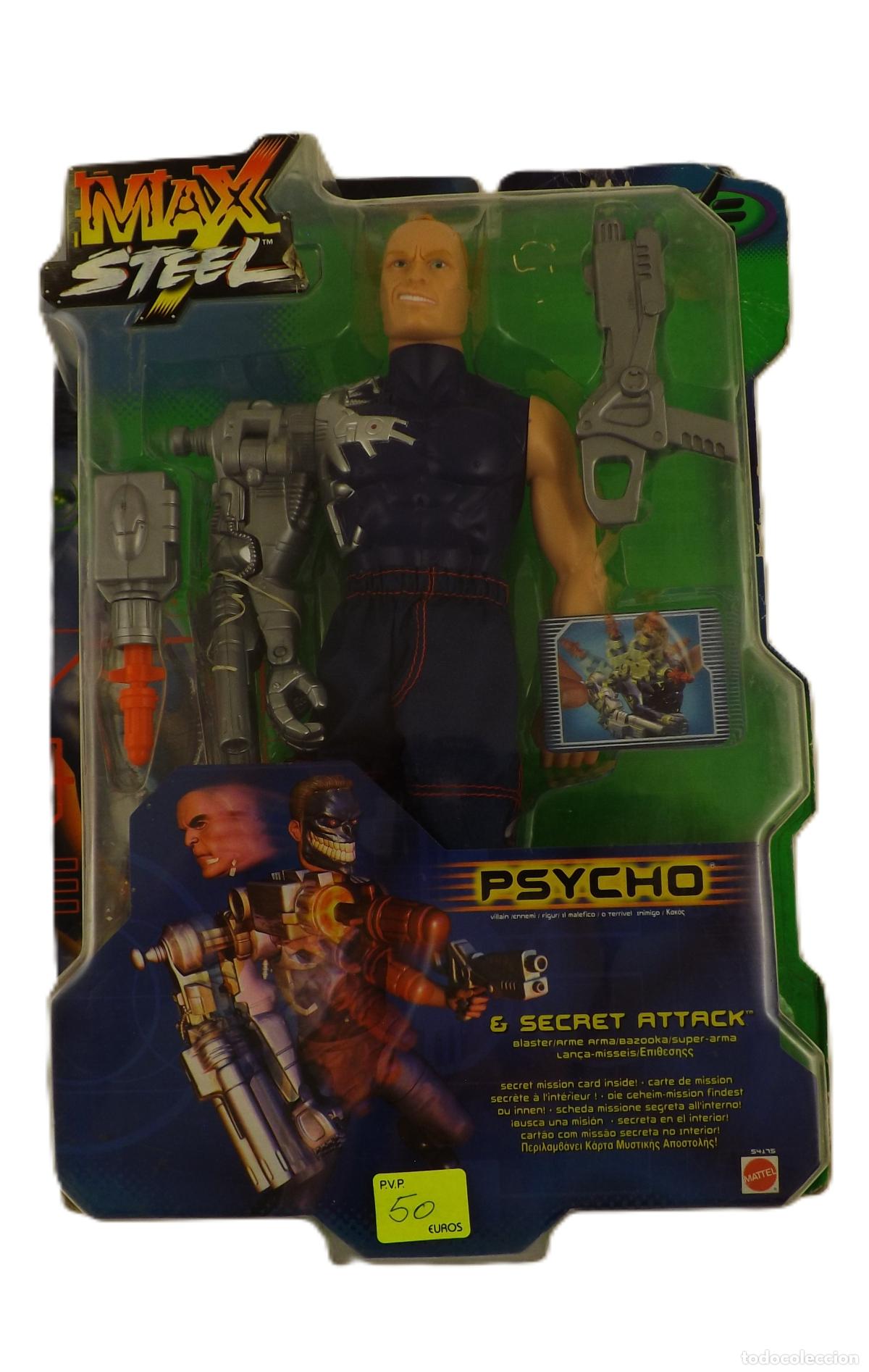 Reproducciones Figuras de Acci&oacute;n: Max Steel Psycho de Mattel. Nuevo a estrenar
