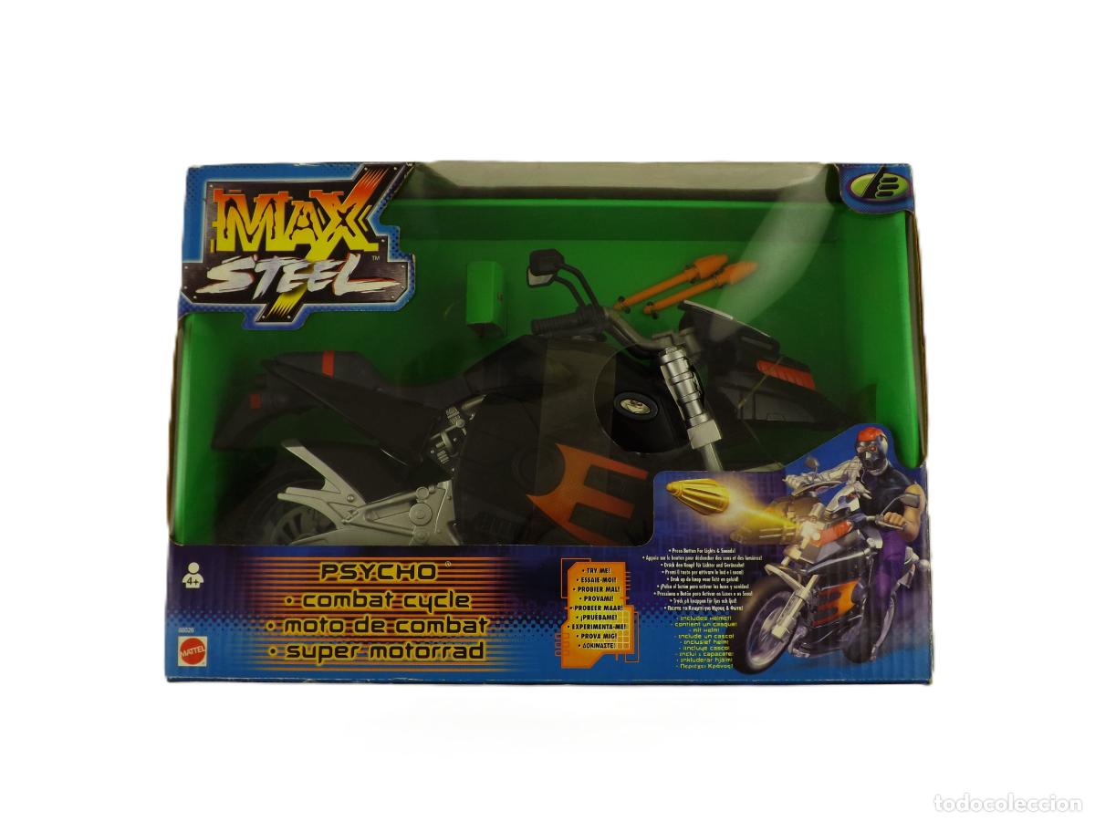 Reproducciones Figuras de Acci&oacute;n: Max Steel Psycho combat cycle de Mattel. Nuevo a estrenar