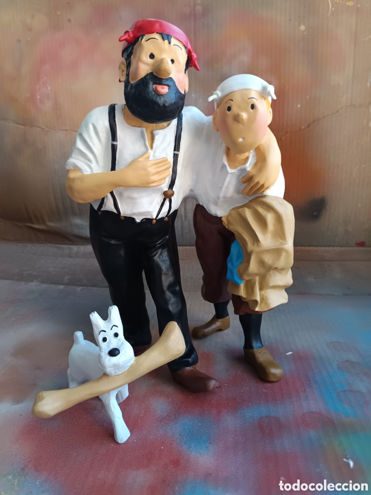 Reproducciones Figuras de Acci&oacute;n: Figuras Tintin, Haddock y Mil&uacute; en el desierto (30cm)
