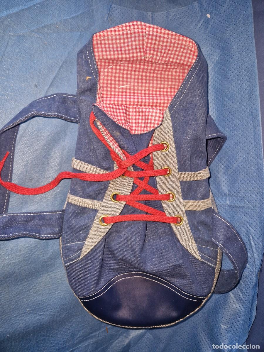 Reproducciones Mu&ntilde;ecas Espa&ntilde;olas: MOCHILA BOLSO DE TELA CON FORMA DE ZAPATO
