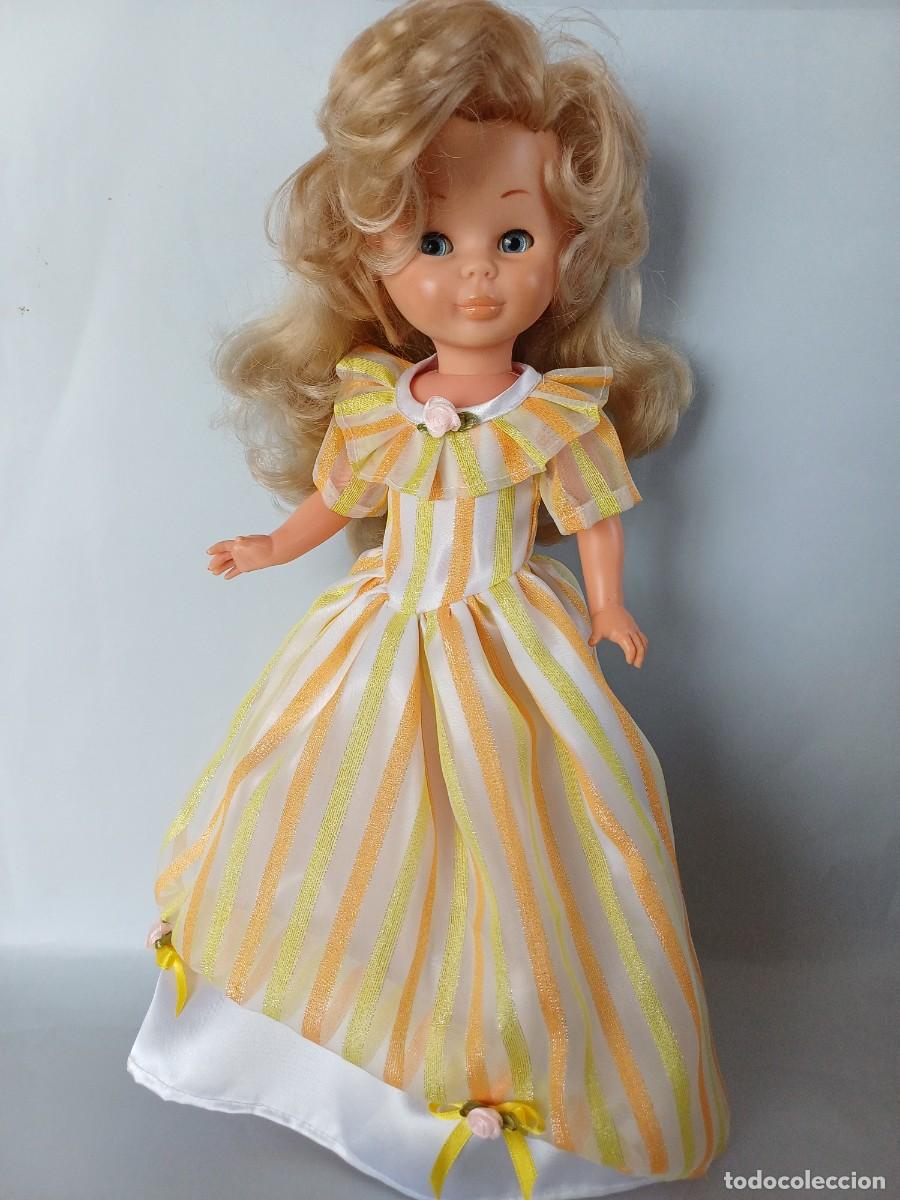 Reproducciones Mu&ntilde;ecas Espa&ntilde;olas: Vestido largo de rayas para mu&ntilde;eca tipo Nancy